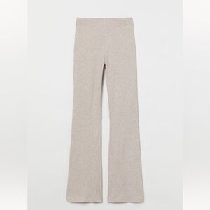 H&M | Flare Ribbed Oatmeal Coloured Leggings Size XS